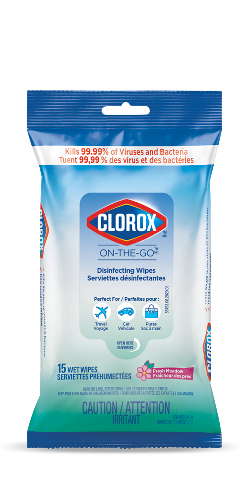 Lingettes désinfectantes - Clorox On-The-Go - fraîcheur des prés