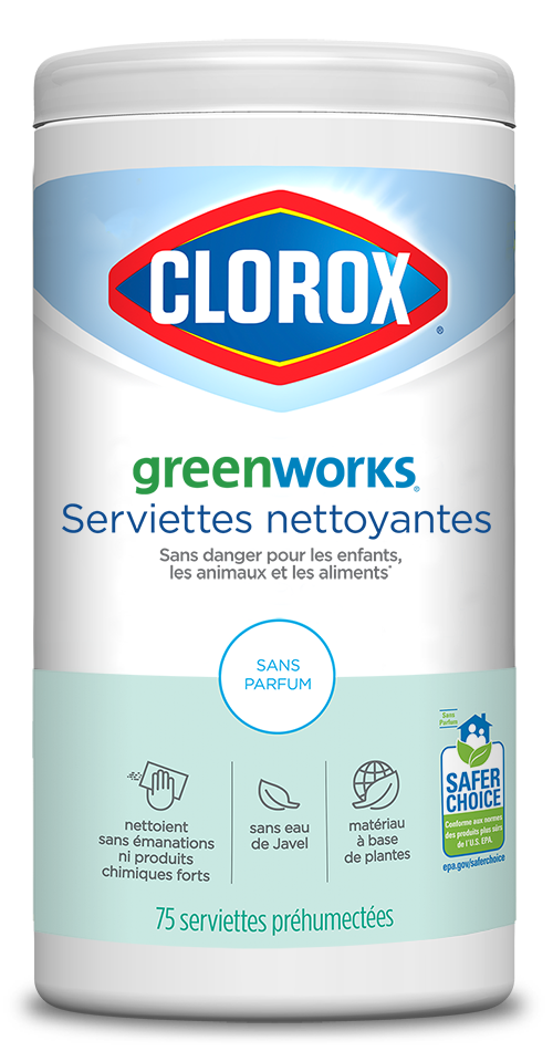 Serviettes nettoyantes non parfumées Clorox® Green Works® Clorox Canada